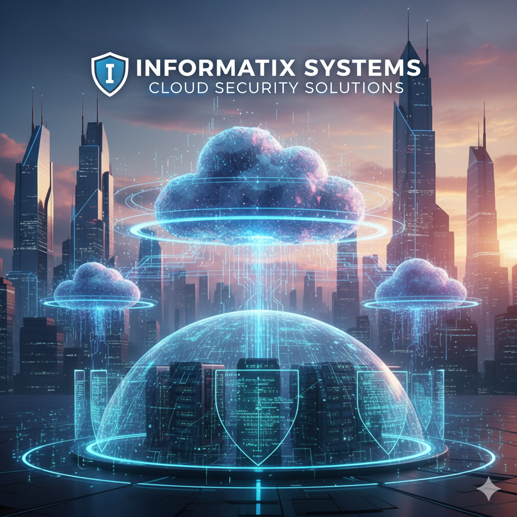 Informatix Systems Cloud Security Solutions platform offering advanced threat protection, data encryption, and AI-driven cloud monitoring for enterprise cybersecurity.