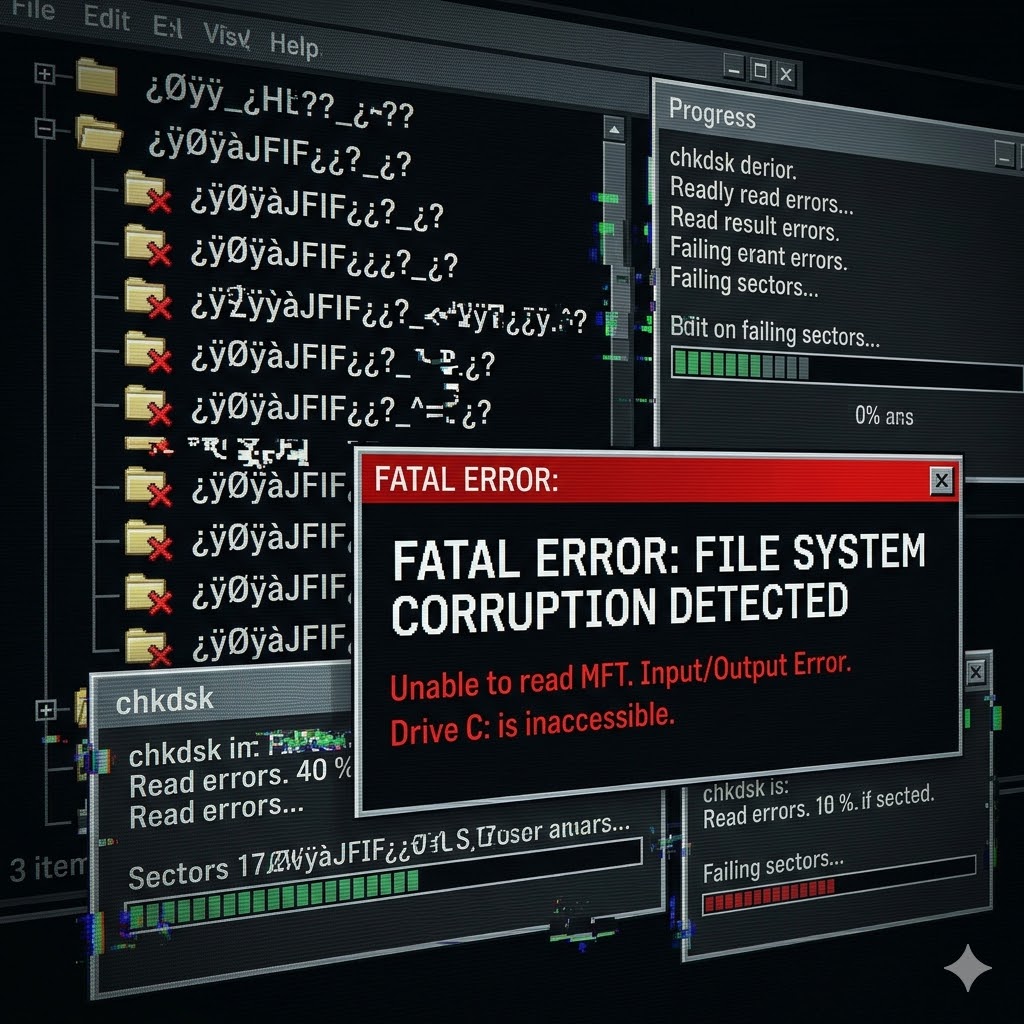 File system corruption.