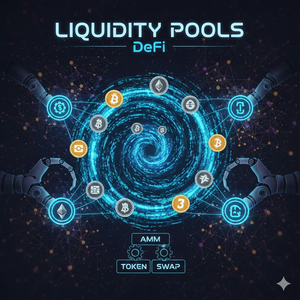 Liquidity pools in DeFi.