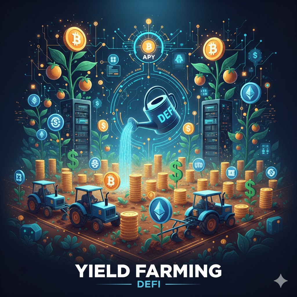 Yield farming in DeFi.