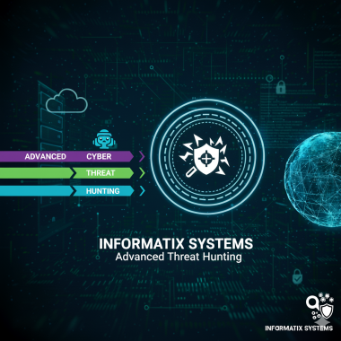 Advanced Threat Hunting by Informatix Systems, showcasing proactive cybersecurity techniques to detect hidden network threats using behavioral analytics, indicators of compromise, and threat intelligence.