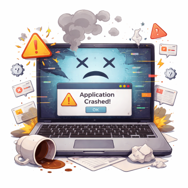 Application crashes.