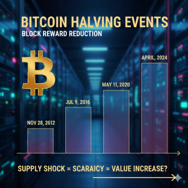 Bitcoin halving events.