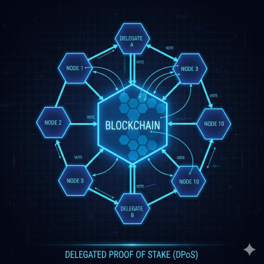 Delegated Proof of Stake (DPoS).