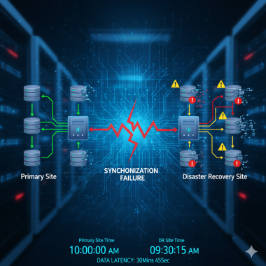 Failover or disaster recovery site synchronization problems