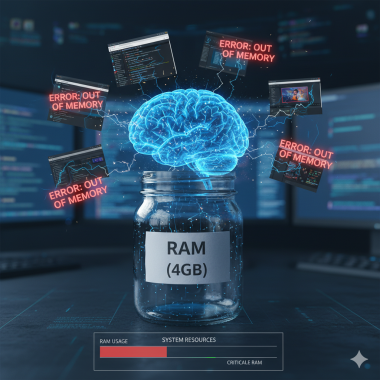 Insufficient system resources (e.g., insufficient RAM)