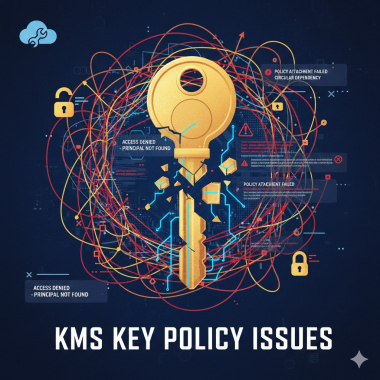 Key Management Service (KMS) key policy issues.