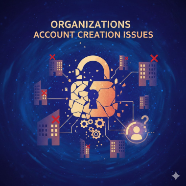 Organizations account creation issues.
