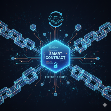 Smart contracts in blockchain.