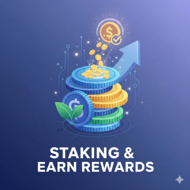 Staking and earning rewards.