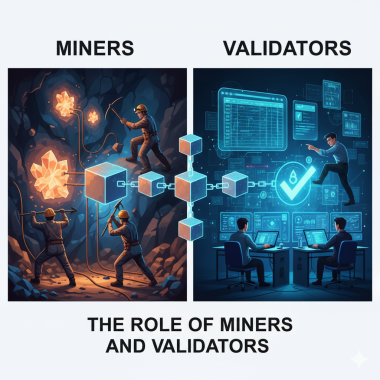 The role of miners and validators.
